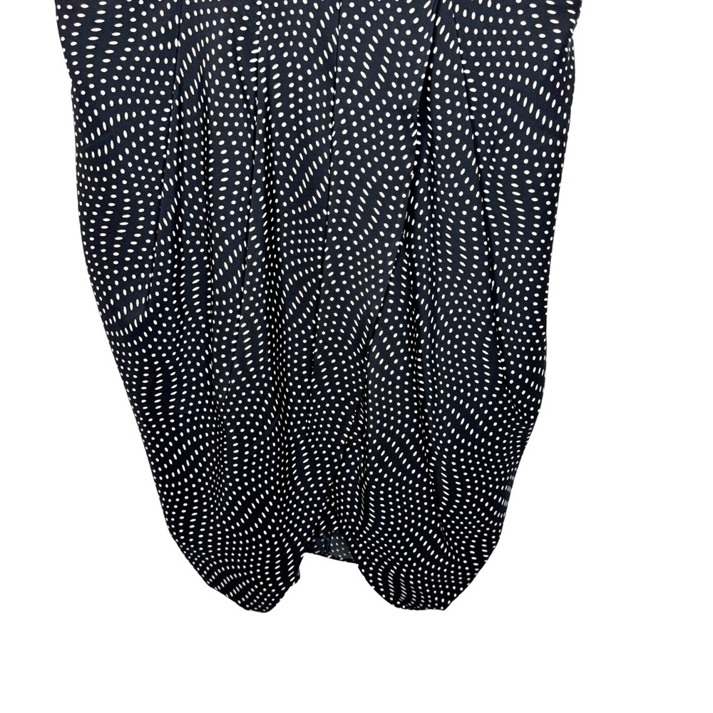 Express Black/White Polka Dots Y2K Baby doll top Tulip mini dress Women's size L - Picture 6 of 10